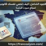 إنفوجرافيك يوضح مراحل طلب اللجوء في فرنسا من SPADA إلى OFPRA مع خريطة فرنسا وشعار صوت فرنسا.