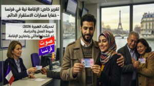 مهاجر يحصل على تصريح الإقامة الدائمة في فرنسا (Titre de Séjour) مع بيانات إحصائية حول قوانين الهجرة وتأثير RELOEX.