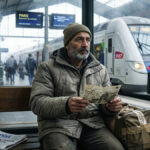 Pourquoi certains réfugiés choisissent de retourner chez eux - Un homme à la gare de Paris holding family photo.