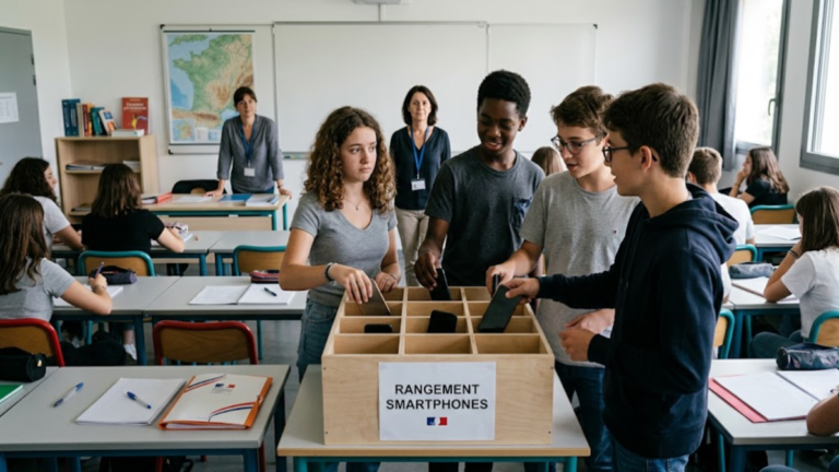 Interdiction des téléphones portables dans les lycées en France
