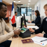 Biométrie pour un visa français avec prise des empreintes digitales d’un demandeur