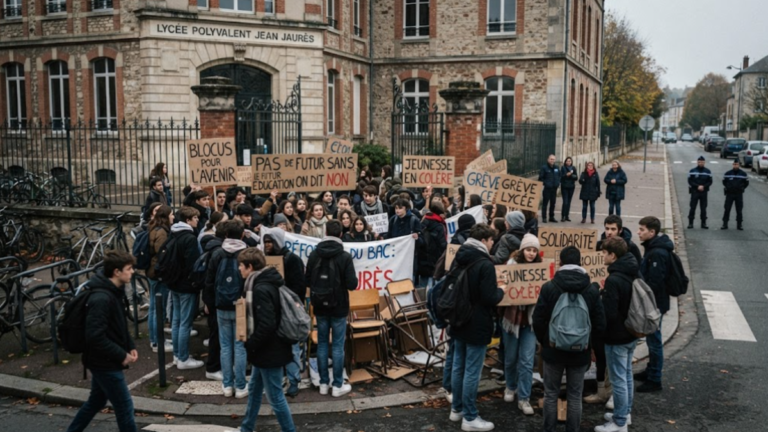 Blocus de lycées lors d’une mobilisation de lycéens